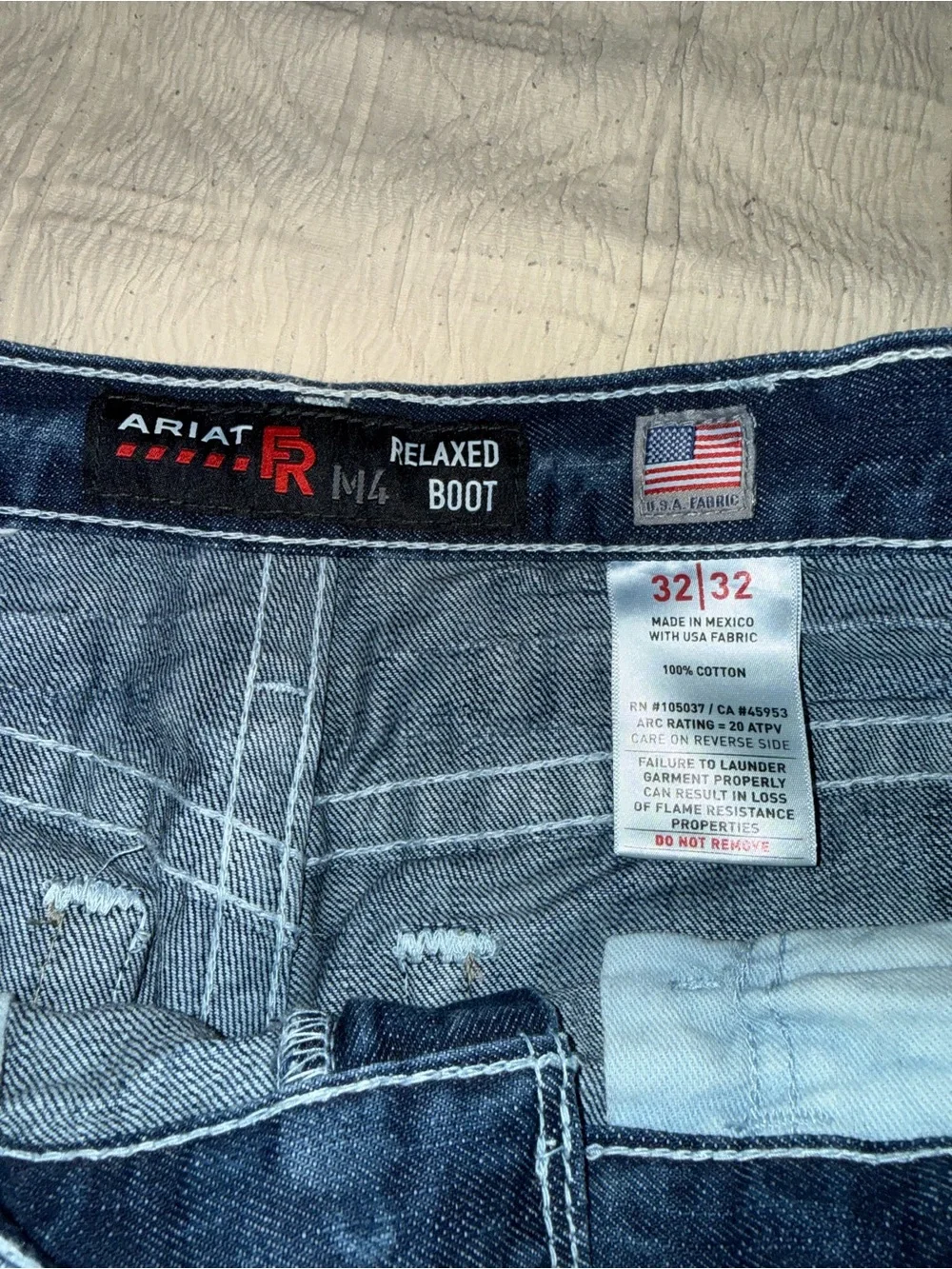 Ariat Men's Dark Blue Boot Cut Jeans with Embroidered Back Pockets